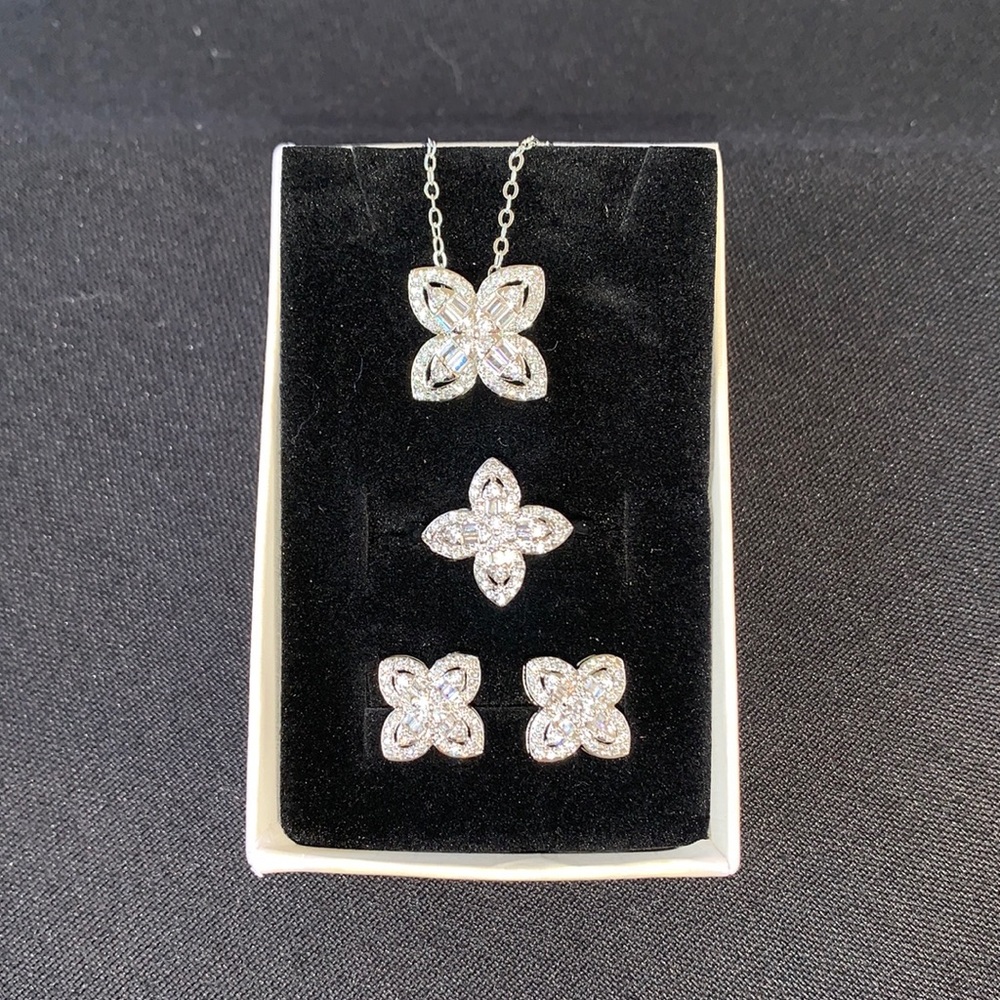 NWOT 3 Piece Set. Necklace, Earrings And Ring